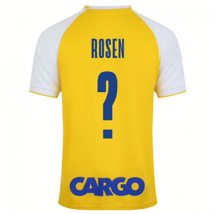 Kids Football Shahar Rosen #0 Yellow White Home Jersey 2024/25 T-Shirt Uk