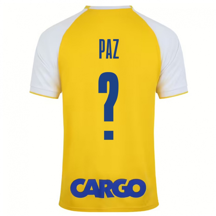 Kids Football Jonathan Paz #0 Yellow White Home Jersey 2024/25 T-Shirt Uk