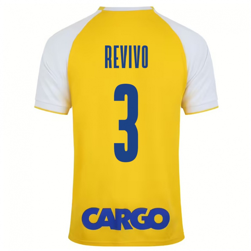 Kids Football Roy Revivo #3 Yellow White Home Jersey 2024/25 T-Shirt Uk