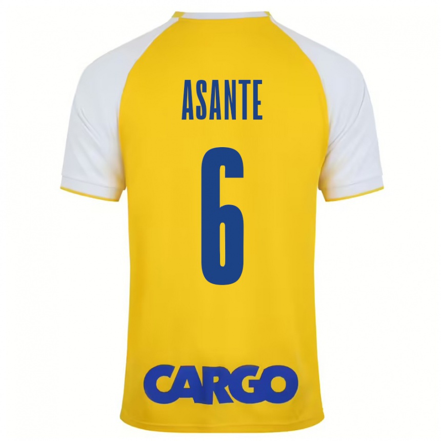 Kids Football Tyrese Asante #6 Yellow White Home Jersey 2024/25 T-Shirt Uk