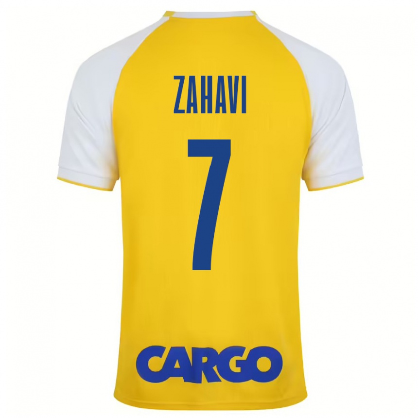 Kids Football Eran Zahavi #7 Yellow White Home Jersey 2024/25 T-Shirt Uk