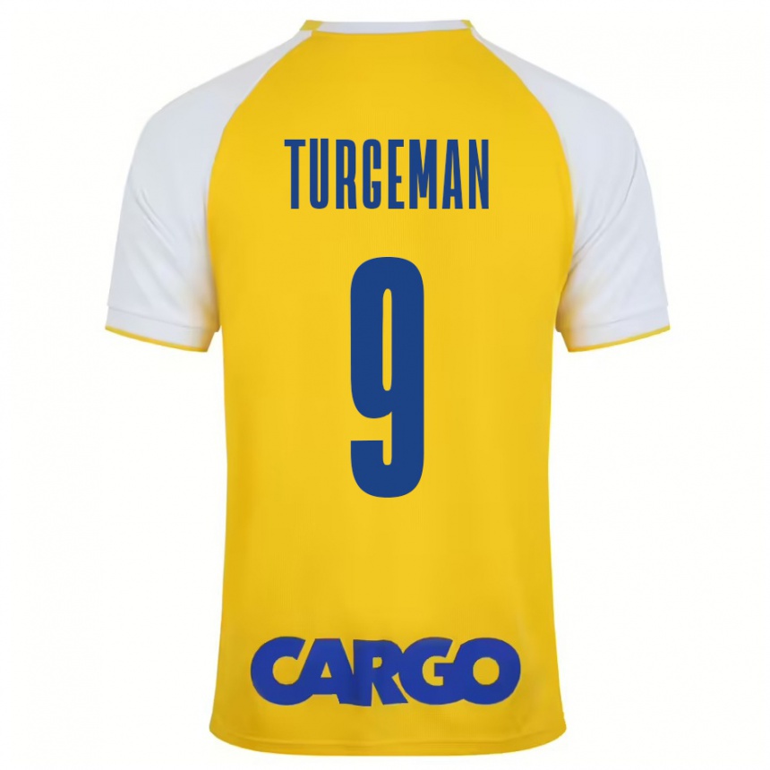 Kids Football Dor Turgeman #9 Yellow White Home Jersey 2024/25 T-Shirt Uk