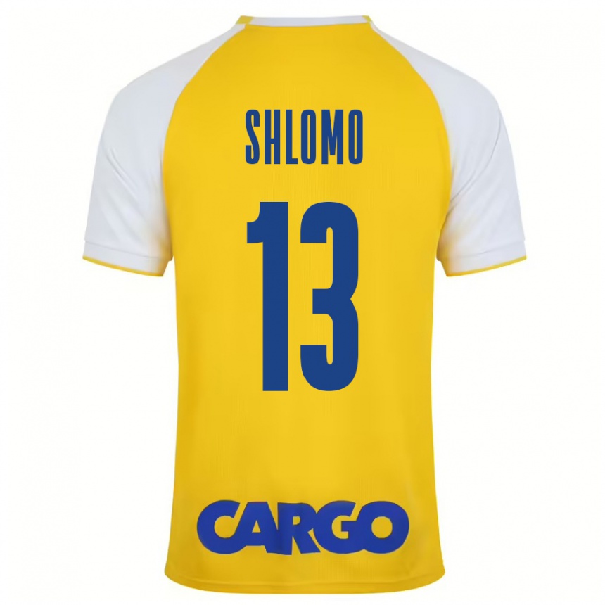 Kids Football Raz Shlomo #13 Yellow White Home Jersey 2024/25 T-Shirt Uk