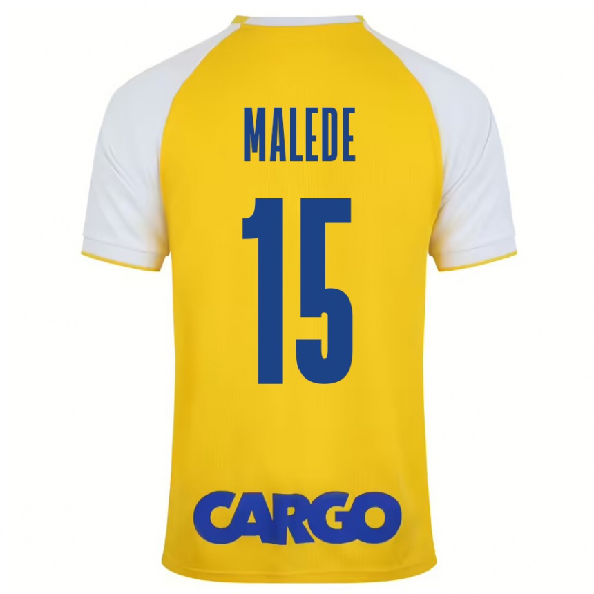 Kids Football Yonas Malede #15 Yellow White Home Jersey 2024/25 T-Shirt Uk