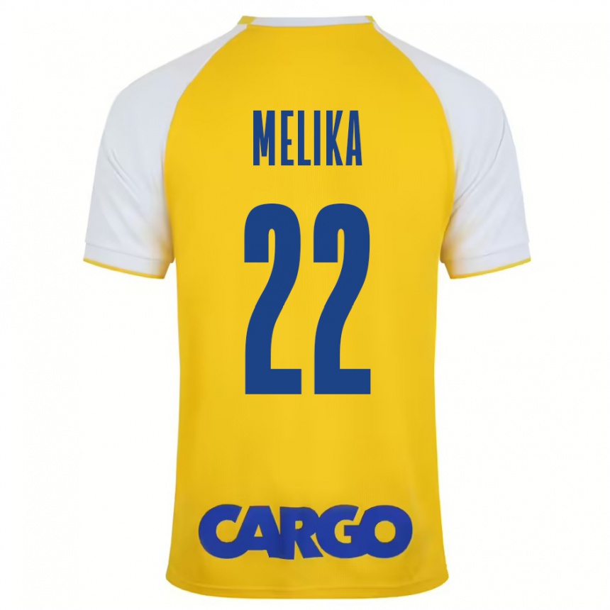 Kids Football Ofek Melika #22 Yellow White Home Jersey 2024/25 T-Shirt Uk