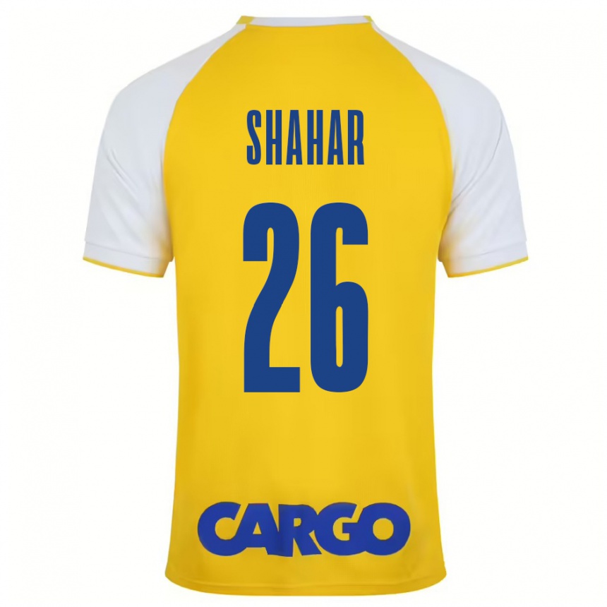 Kids Football Ido Shahar #26 Yellow White Home Jersey 2024/25 T-Shirt Uk