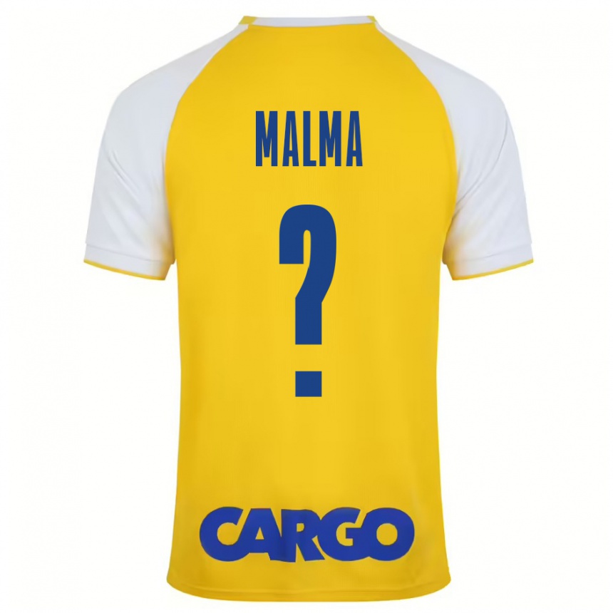 Kids Football Itay Malma #0 Yellow White Home Jersey 2024/25 T-Shirt Uk