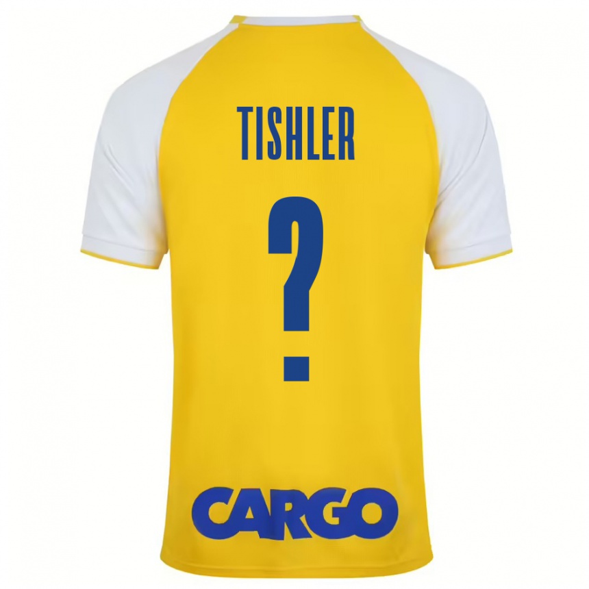 Kids Football Daniel Tishler #0 Yellow White Home Jersey 2024/25 T-Shirt Uk