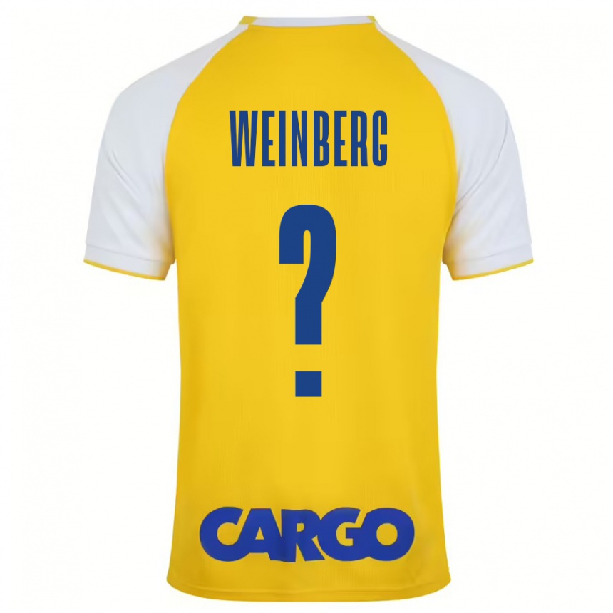 Kids Football Idan Weinberg #0 Yellow White Home Jersey 2024/25 T-Shirt Uk