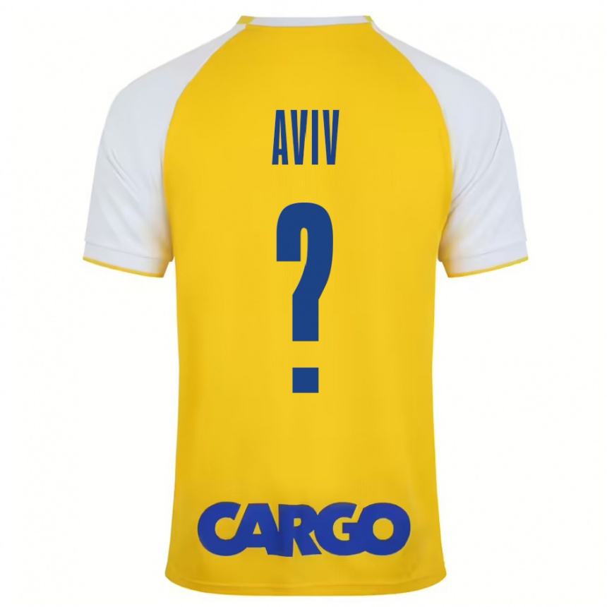 Kids Football Yoyo Aviv #0 Yellow White Home Jersey 2024/25 T-Shirt Uk