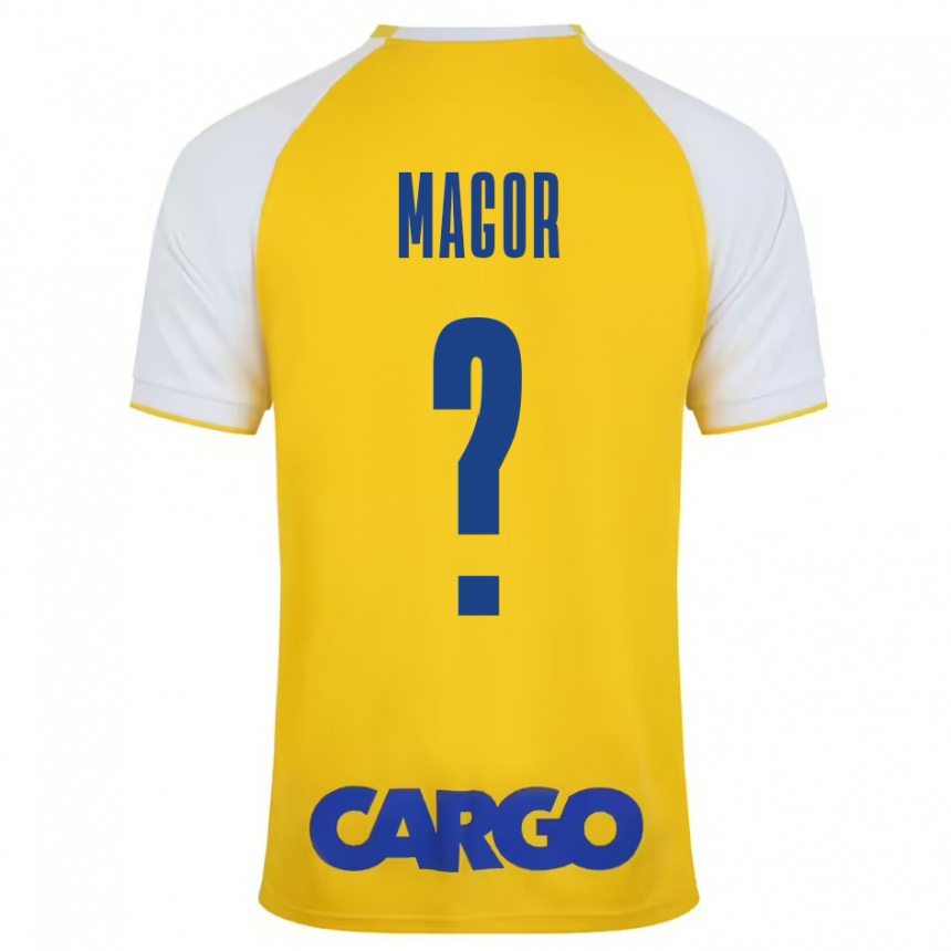 Kids Football Roee Magor #0 Yellow White Home Jersey 2024/25 T-Shirt Uk