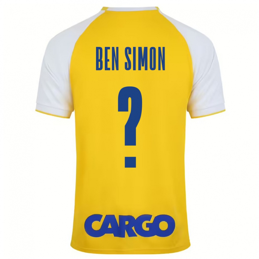 Kids Football Ilay Ben Simon #0 Yellow White Home Jersey 2024/25 T-Shirt Uk