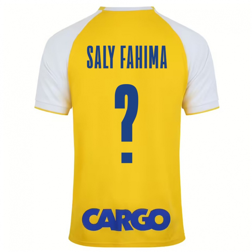 Kids Football Israel Saly Fahima #0 Yellow White Home Jersey 2024/25 T-Shirt Uk