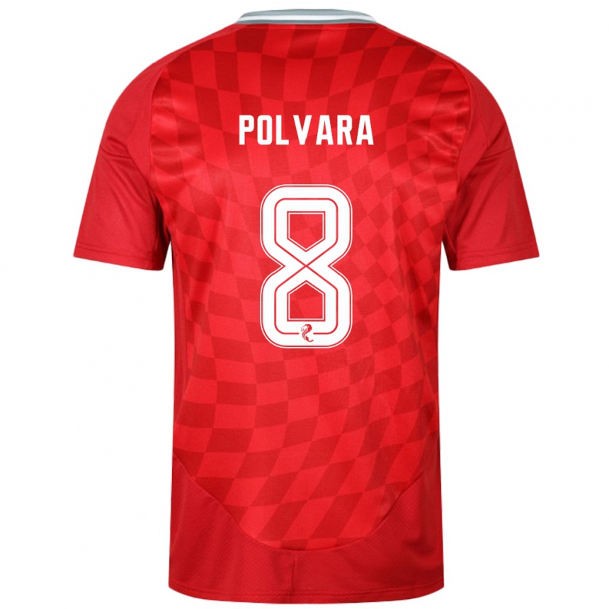 Kids Football Dante Polvara #8 Red Home Jersey 2024/25 T-Shirt Uk