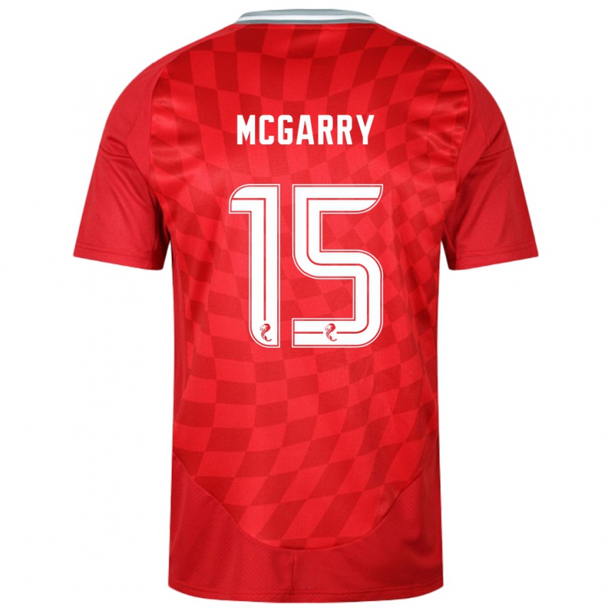 Kids Football James Mcgarry #15 Red Home Jersey 2024/25 T-Shirt Uk