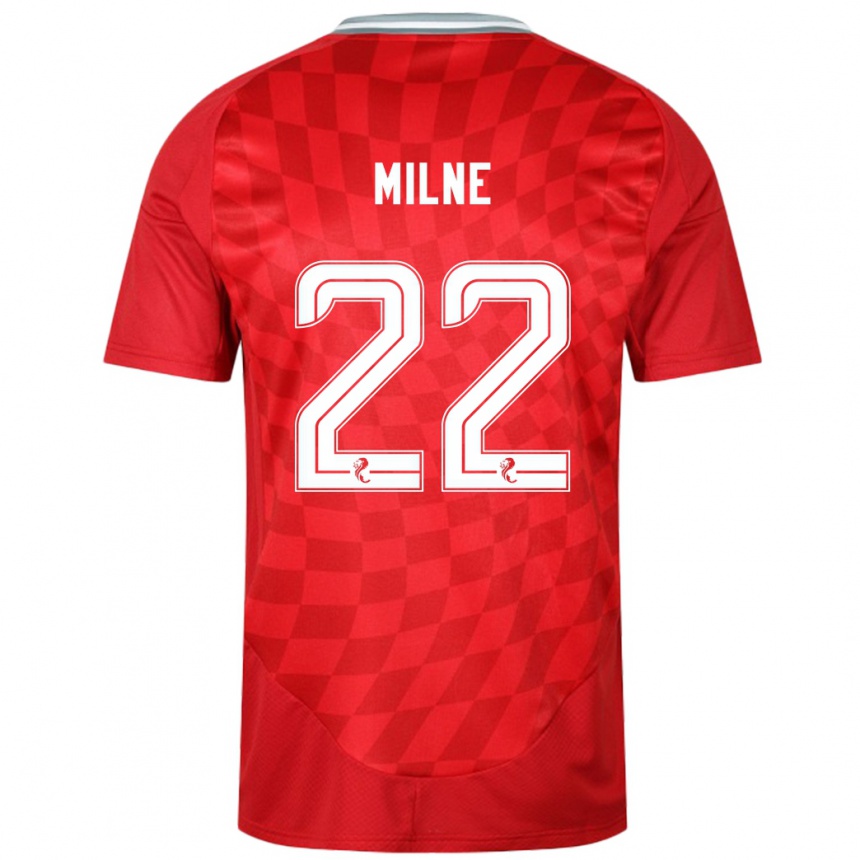 Kids Football Jack Milne #22 Red Home Jersey 2024/25 T-Shirt Uk