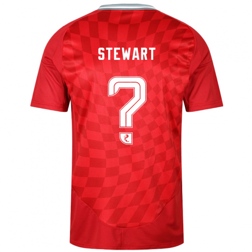 Kids Football Alfie Stewart #0 Red Home Jersey 2024/25 T-Shirt Uk