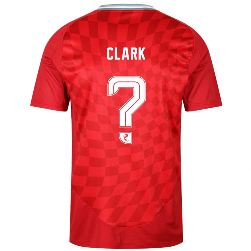 Kids Football Ellis Clark #0 Red Home Jersey 2024/25 T-Shirt Uk