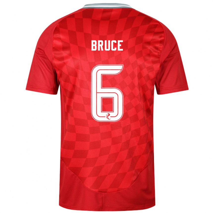 Kids Football Natasha Bruce #6 Red Home Jersey 2024/25 T-Shirt Uk