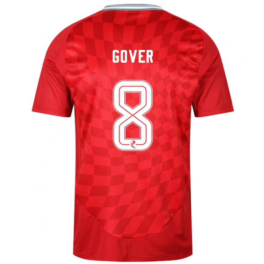 Kids Football Chloe Gover #8 Red Home Jersey 2024/25 T-Shirt Uk