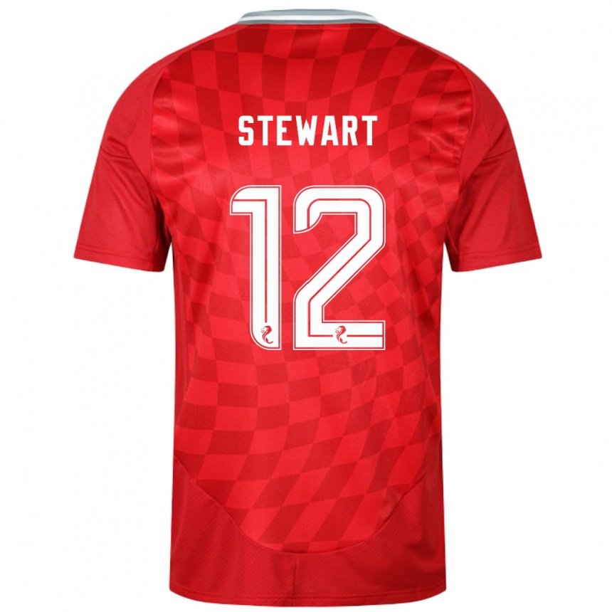 Kids Football Hannah Stewart #12 Red Home Jersey 2024/25 T-Shirt Uk