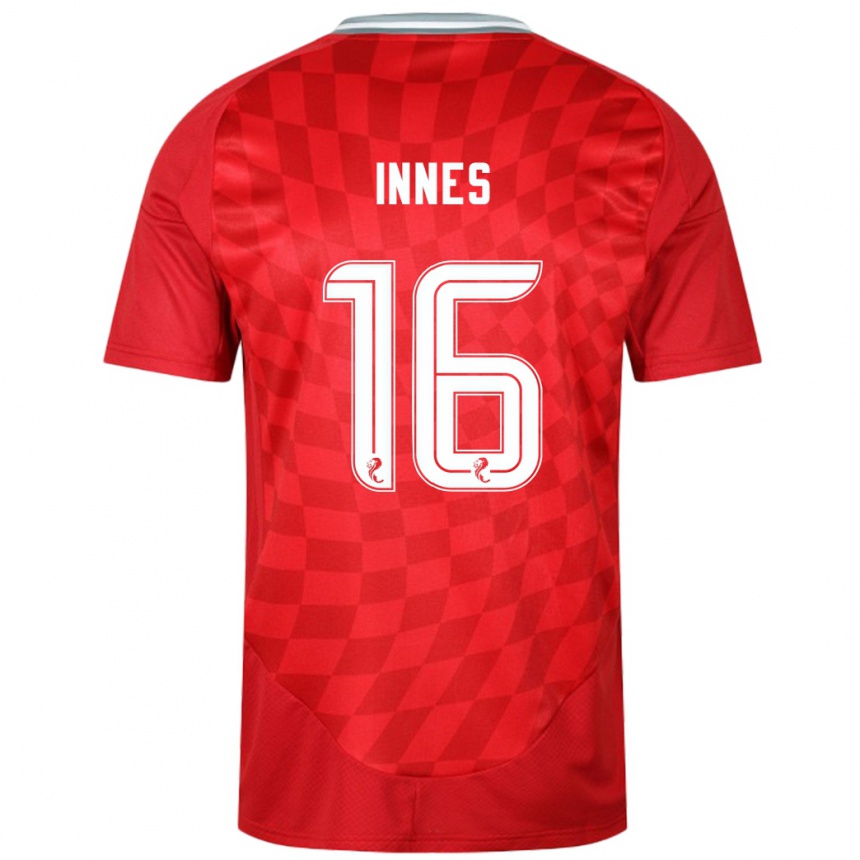 Kids Football Hannah Innes #16 Red Home Jersey 2024/25 T-Shirt Uk