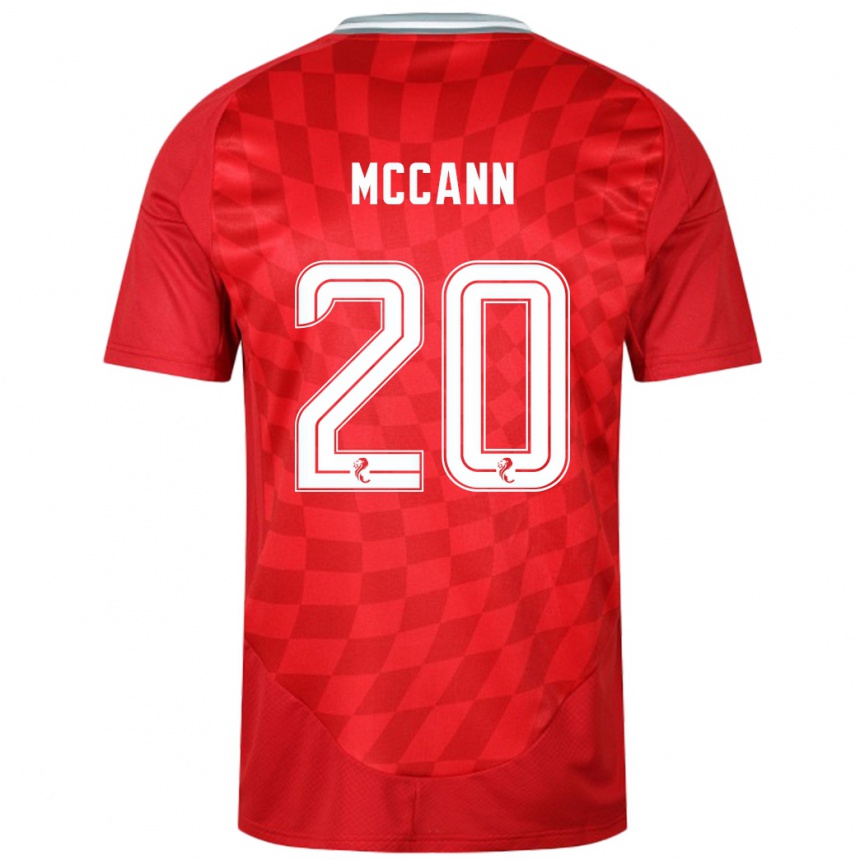 Kids Football Annalisa Mccann #20 Red Home Jersey 2024/25 T-Shirt Uk