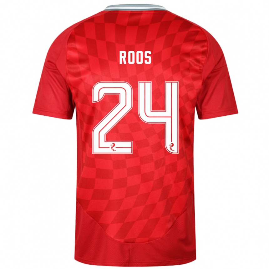 Kids Football Kelle Roos #24 Red Home Jersey 2024/25 T-Shirt Uk