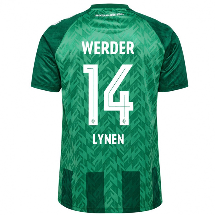 Kids Football Senne Lynen #14 Green Home Jersey 2024/25 T-Shirt Uk