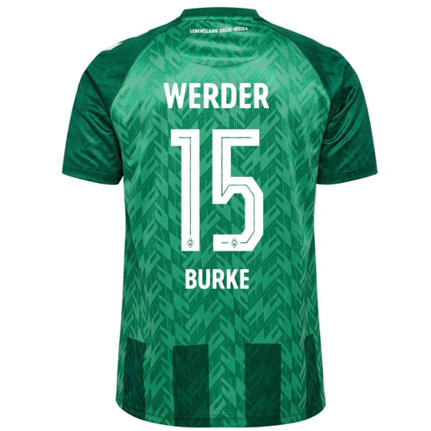 Kids Football Oliver Burke #15 Green Home Jersey 2024/25 T-Shirt Uk