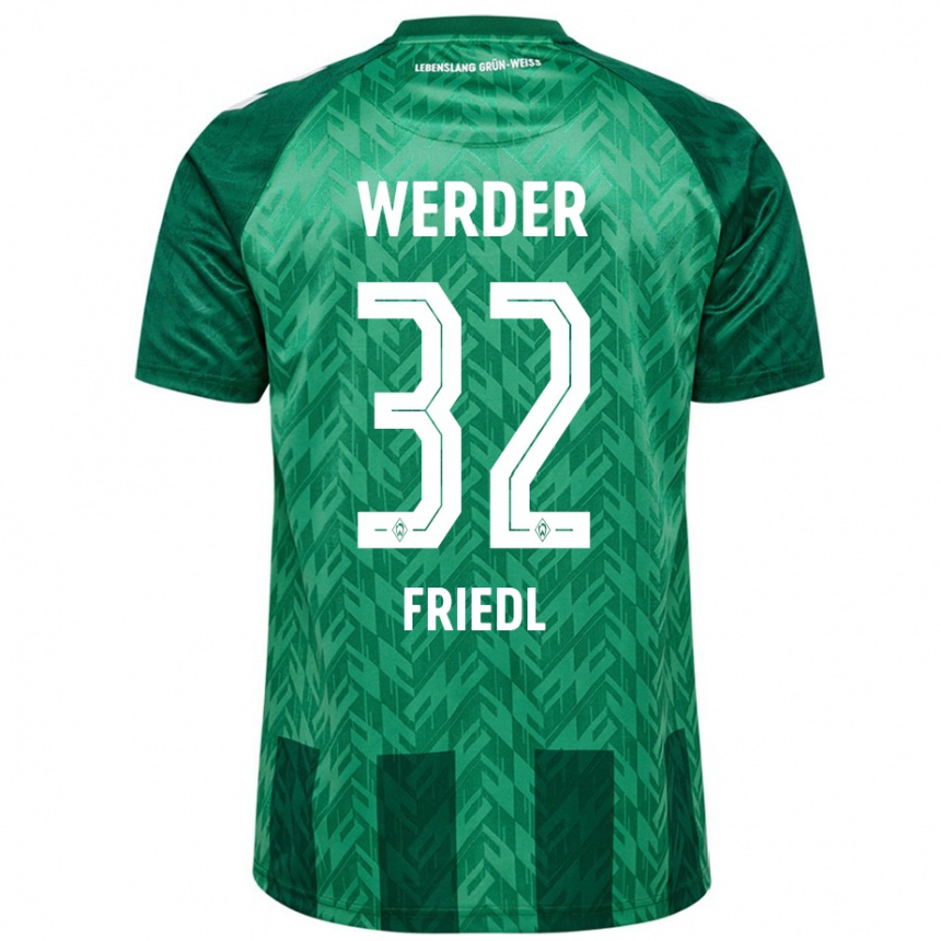 Kids Football Marco Friedl #32 Green Home Jersey 2024/25 T-Shirt Uk