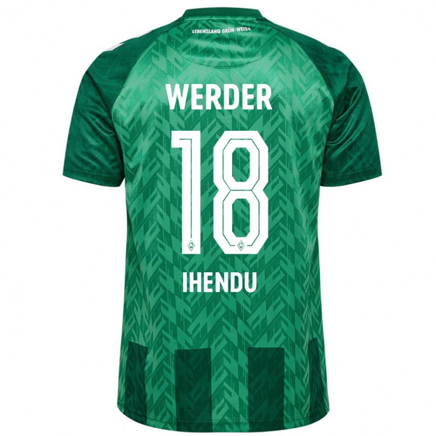 Kids Football Daniel Ihendu #18 Green Home Jersey 2024/25 T-Shirt Uk