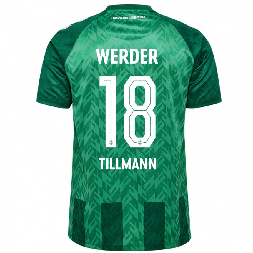 Kids Football Felix Tillmann #18 Green Home Jersey 2024/25 T-Shirt Uk