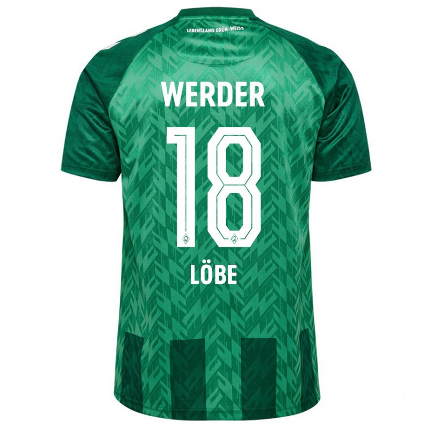 Kids Football Jasper Löbe #18 Green Home Jersey 2024/25 T-Shirt Uk