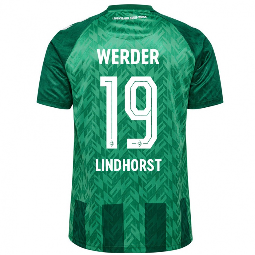 Kids Football Jerrit Lindhorst #19 Green Home Jersey 2024/25 T-Shirt Uk