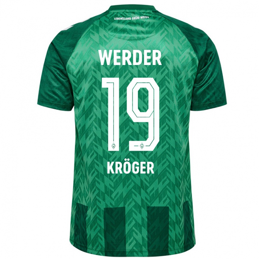 Kids Football Moritz Kröger #19 Green Home Jersey 2024/25 T-Shirt Uk