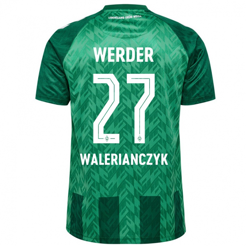 Kids Football Dennis Walerianczyk #27 Green Home Jersey 2024/25 T-Shirt Uk