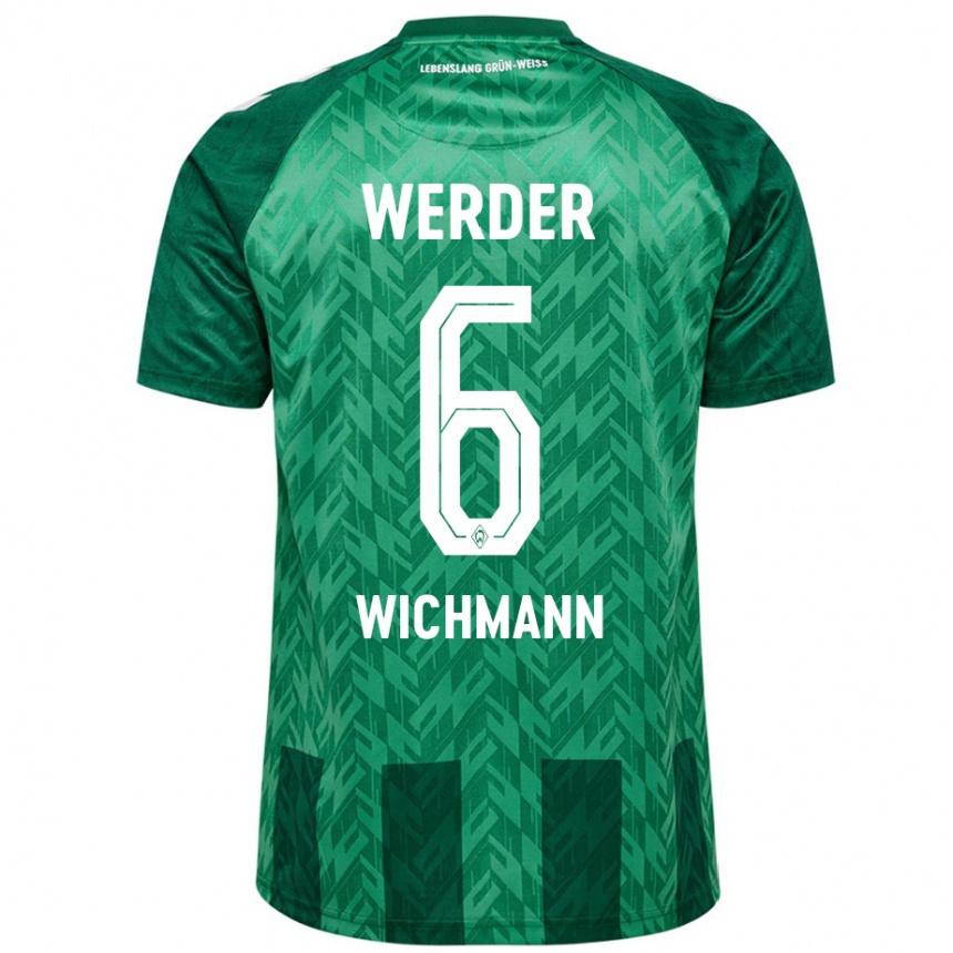 Kids Football Reena Wichmann #6 Green Home Jersey 2024/25 T-Shirt Uk