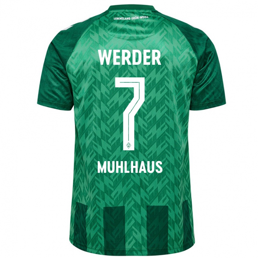 Kids Football Larissa Mühlhaus #7 Green Home Jersey 2024/25 T-Shirt Uk