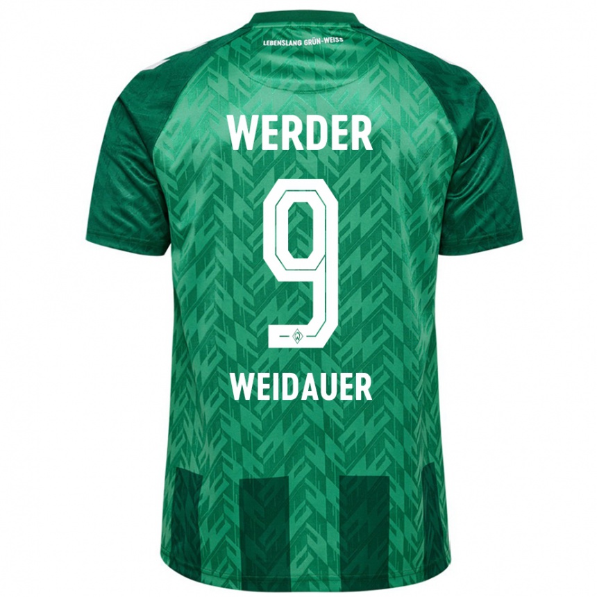 Kids Football Sophie Weidauer #9 Green Home Jersey 2024/25 T-Shirt Uk