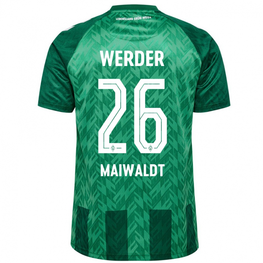 Kids Football Julius Maiwaldt #26 Green Home Jersey 2024/25 T-Shirt Uk