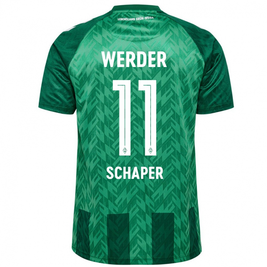 Kids Football Wilken Schaper #11 Green Home Jersey 2024/25 T-Shirt Uk