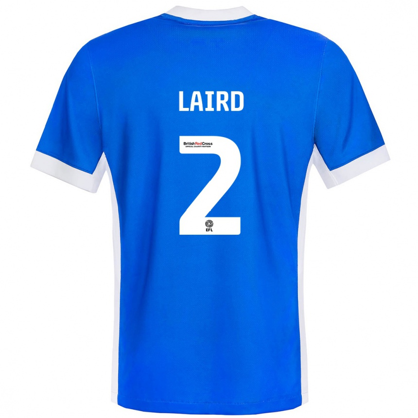 Kids Football Ethan Laird #2 Blue White Home Jersey 2024/25 T-Shirt Uk