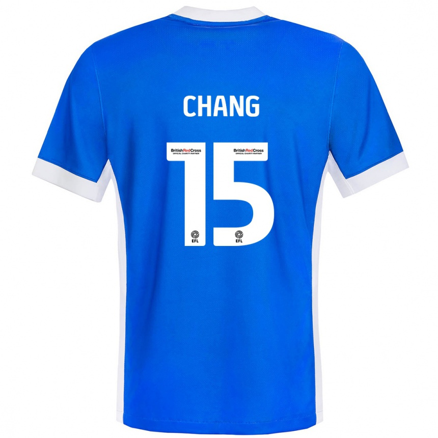 Kids Football Alfie Chang #15 Blue White Home Jersey 2024/25 T-Shirt Uk