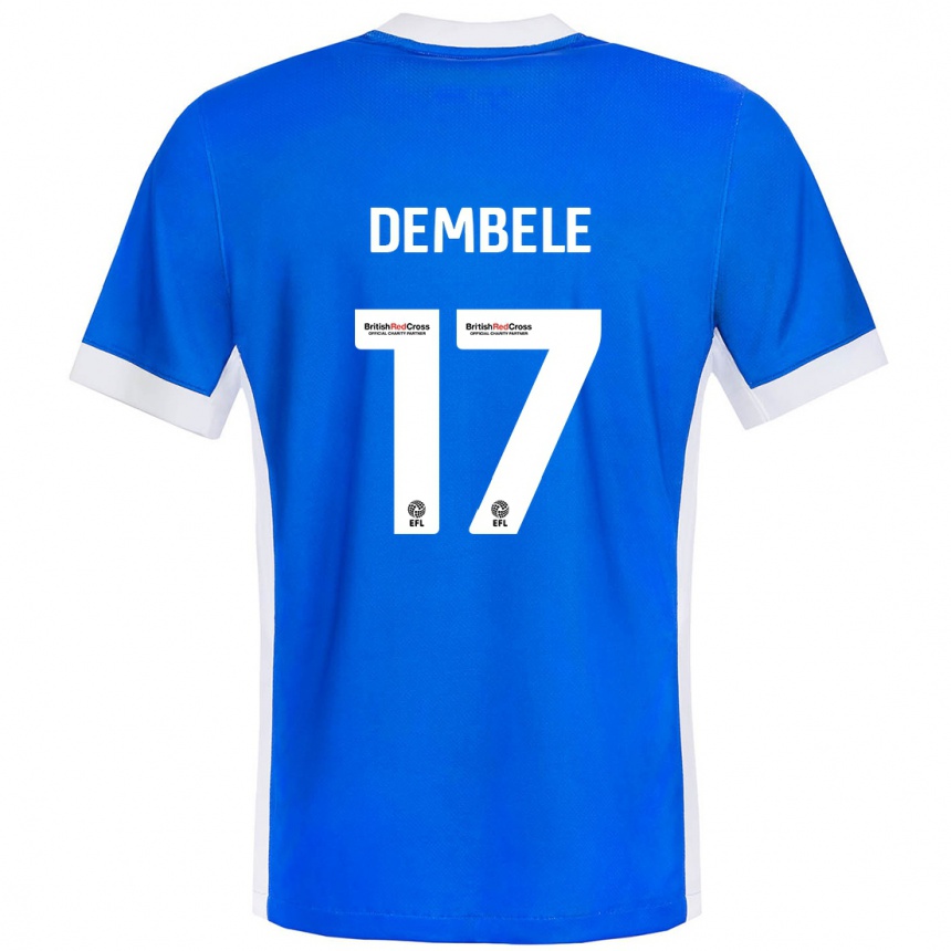 Kids Football Siriki Dembélé #17 Blue White Home Jersey 2024/25 T-Shirt Uk