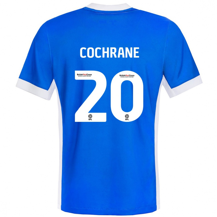 Kids Football Alex Cochrane #20 Blue White Home Jersey 2024/25 T-Shirt Uk