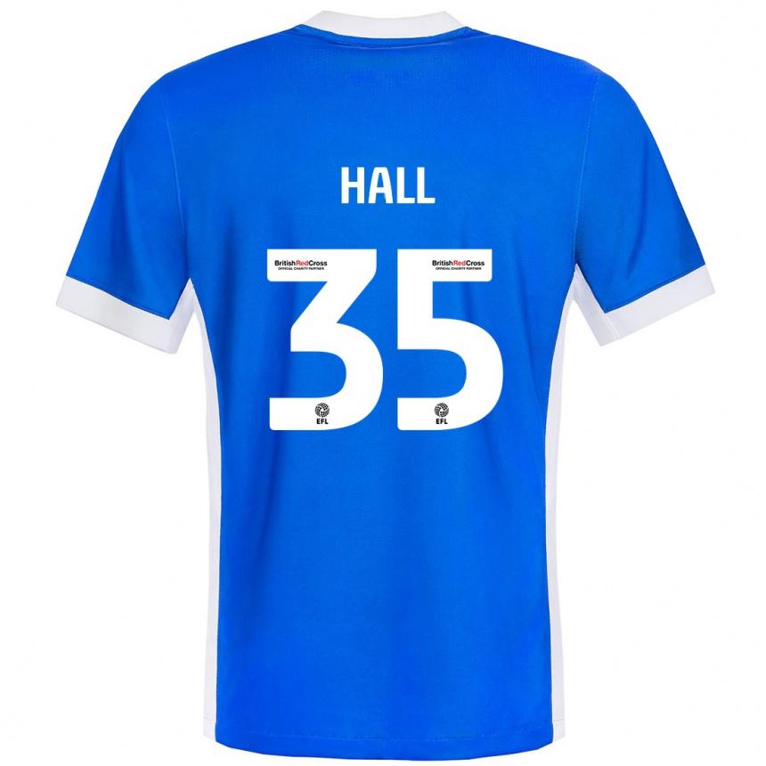 Kids Football George Hall #35 Blue White Home Jersey 2024/25 T-Shirt Uk