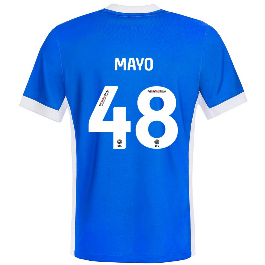 Kids Football Bradley Mayo #48 Blue White Home Jersey 2024/25 T-Shirt Uk