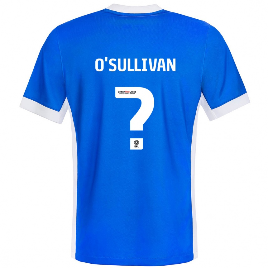 Kids Football William O'sullivan #0 Blue White Home Jersey 2024/25 T-Shirt Uk