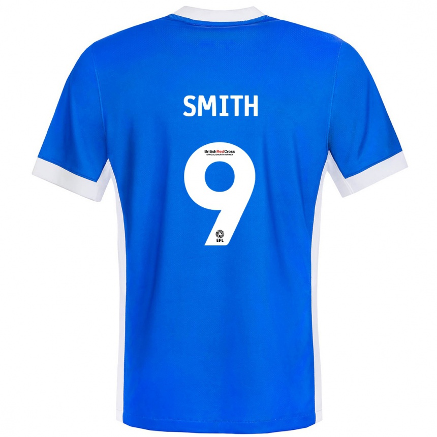 Kids Football Libby Smith #9 Blue White Home Jersey 2024/25 T-Shirt Uk